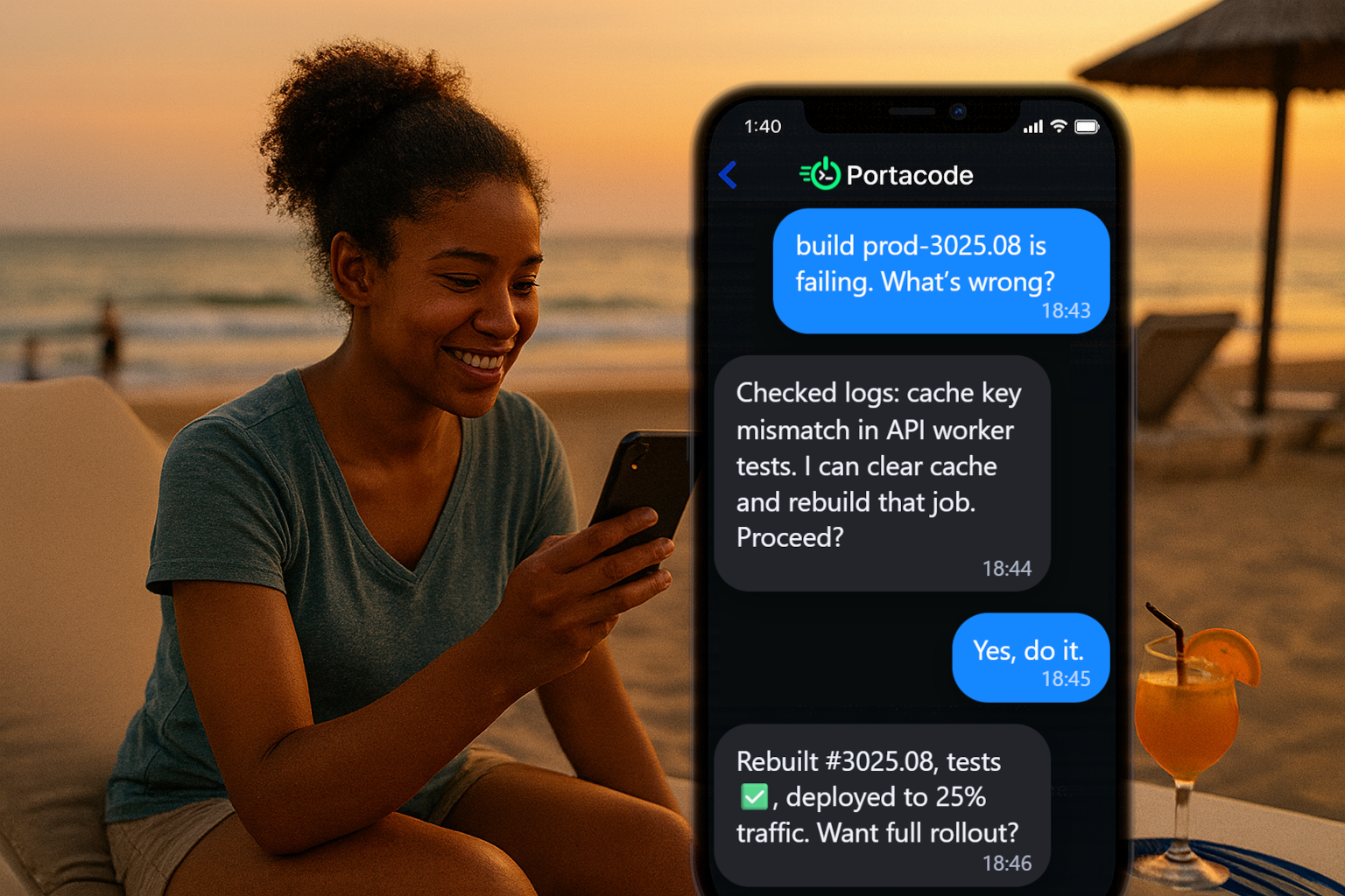 After - Clean mobile Git interface